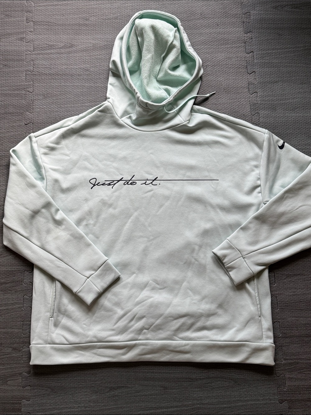 Nike Mint Green 'Just Do It.' Pullover Hoodie - Women’s Size L